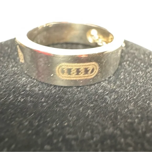 VTG Tiffany & Co. 925 Silver Circle 1837 Pendant 17” Necklace - Picture 5 of 8